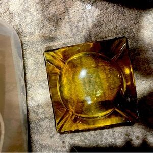 Vintage amber ashtray large